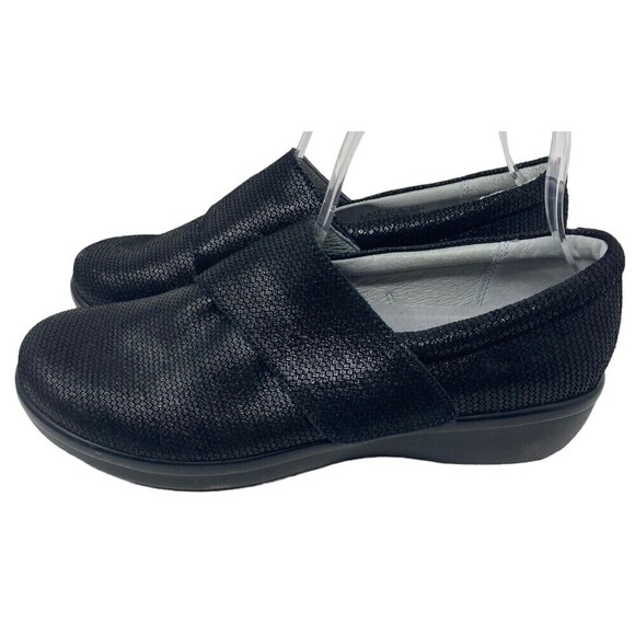 Alegria Lau-870 Lauryn Black Leather Slip On Shoes w/Cross Strap 38 EU 7 US - Picture 4 of 9